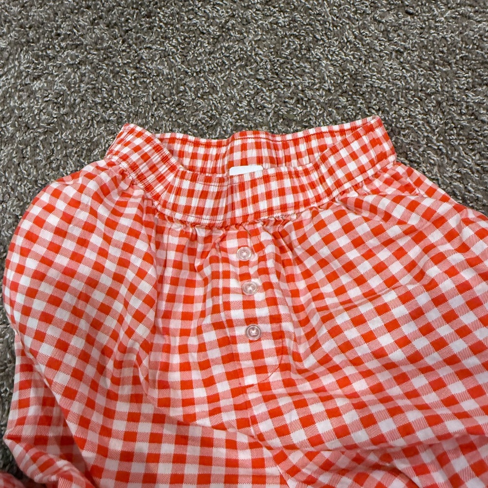 🍑NWOT Redish pink and White Gingham pants